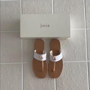 Joie White Croc Sandals